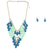 Mi Amore Adjustable Necklace-Earring-Set Multicolor/Gold-Tone