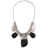 Mi Amore Adjustable Statement-Necklace Silver-Tone/Black