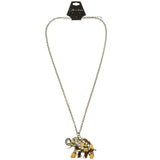 Mi Amore Elephant Adjustable Pendant-Necklace Multicolor & Gold-Tone