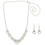 Mi Amore Adjustable Necklace-Earring-Set Silver-Tone