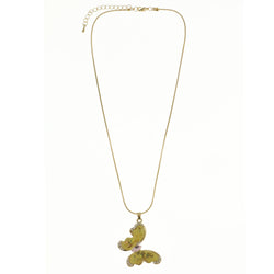 Mi Amore Butterfly Adjustable Pendant-Necklace Multicolor & Gold-Tone