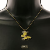 Mi Amore Butterfly Adjustable Pendant-Necklace Multicolor & Gold-Tone
