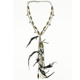 Mi Amore Feathers Tassels Adjustable Statement-Necklace Multicolor & Gold-Tone