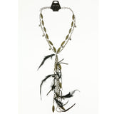 Mi Amore Feathers Tassels Adjustable Statement-Necklace Multicolor & Gold-Tone