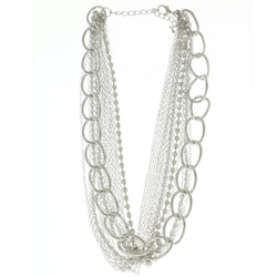 Mi Amore Adjustable Statement-Necklace Silver-Tone