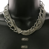 Mi Amore Adjustable Statement-Necklace Silver-Tone