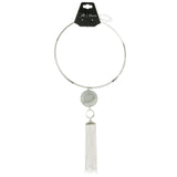 Mi Amore Adjustable Tassel Collar-Necklace Silver-Tone & Multicolor