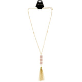 Mi Amore Tassel Adjustable Long-Necklace Gold-Tone & Pink
