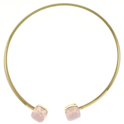 Mi Amore Collar-Necklace Gold-Tone/Pink