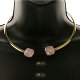 Mi Amore Collar-Necklace Gold-Tone/Pink