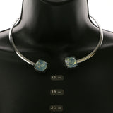 Mi Amore Collar-Necklace Silver-Tone/Blue