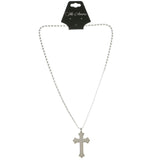 Mi Amore Cross Pendant-Necklace Silver-Tone