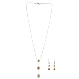Mi Amore Necklace-Earring-Set Silver-Tone/Yellow
