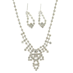 Mi Amore Necklace-Earring-Set Silver-Tone