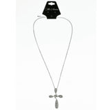 Mi Amore Cross Adjustable Pendant-Necklace Silver-Tone