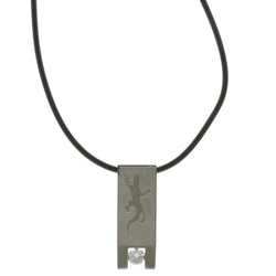 Mi Amore Lizard Adjustable Pendant-Necklace Black & Silver-Tone