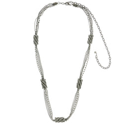 Mi Amore Adjustable Long-Necklace Silver-Tone