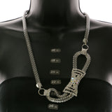 Mi Amore Adjustable Statement-Necklace Silver-Tone