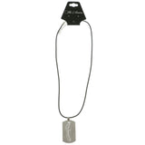 Mi Amore Sword Adjustable Pendant-Necklace Black & Silver-Tone