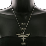 Mi Amore Dragonfly Adjustable Pendant-Necklace Silver-Tone