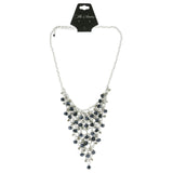 Mi Amore Adjustable Fashion-Necklace Silver-Tone/Blue