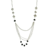 Mi Amore Adjustable Long-Necklace Silver-Tone/Black