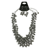 Mi Amore Adjustable Necklace-Earring-Set Dark-Silver