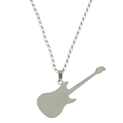 Mi Amore Guitar Pendant-Necklace Silver-Tone