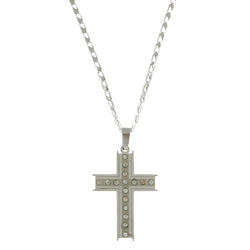 Mi Amore Cross Pendant-Necklace Silver-Tone