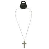 Mi Amore Cross Pendant-Necklace Silver-Tone