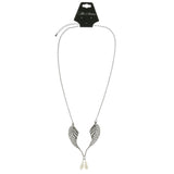 Mi Amore Wings Adjustable Fashion-Necklace Dark-Silver