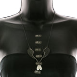 Mi Amore Wings Adjustable Fashion-Necklace Dark-Silver