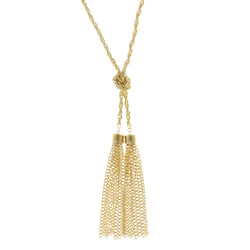 Mi Amore Tassels Adjustable Long-Necklace Gold-Tone