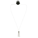 Mi Amore Tassels Adjustable Pendant-Necklace Silver-Tone