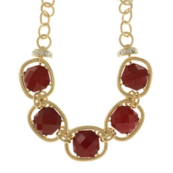 Mi Amore Adjustable Statement-Necklace Gold-Tone/Red