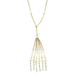 Mi Amore Adjustable Long-Necklace Gold-Tone/White