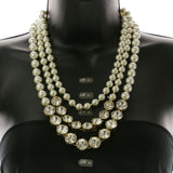 Mi Amore Adjustable Layered-Necklace White/Gold-Tone