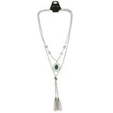 Mi Amore Tassel Layered-Necklace Silver-Tone/Blue