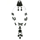 Mi Amore Adjustable Necklace-Earring-Set Black