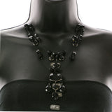 Mi Amore Adjustable Necklace-Earring-Set Black