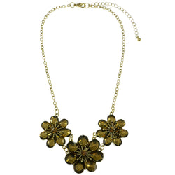 Mi Amore Flowers Adjustable Statement-Necklace Multicolor & Gold-Tone