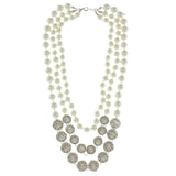 Mi Amore Adjustable Layered-Necklace White/Silver-Tone