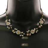 Mi Amore Flower Adjustable Collar-Necklace Multicolor & Gold-Tone