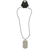 Mi Amore Dog Tag Adjustable Pendant-Necklace Silver-Tone & Black