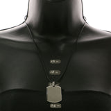 Mi Amore Dog Tag Adjustable Pendant-Necklace Silver-Tone & Black