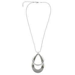 Mi Amore Glitter Adjustable Pendant-Necklace Silver-Tone