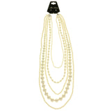 Mi Amore Adjustable Layered-Necklace White/Silver-Tone