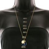 Mi Amore Adjustable Long-Necklace Gold-Tone/Blue