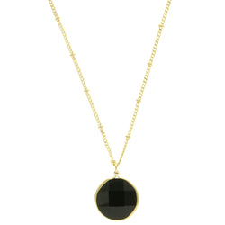 Mi Amore Adjustable Pendant-Necklace Gold-Tone/Black