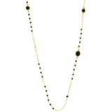 Mi Amore Adjustable Long-Necklace Black/Gold-Tone